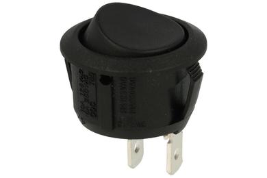 Switch; rocker; R13-208FBB; OFF-(ON); 1 way; black; no backlight; momentary; 4,8x0,8mm connectors; 20mm; 2 positions; 6A; 250V AC; Bulgin