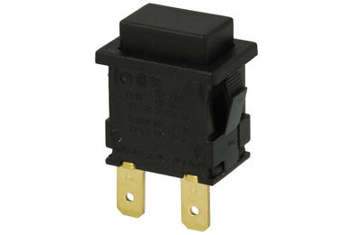 Switch; push button; H8300ABBB; ON-OFF; black; no backlight; 4,8x0,8mm connectors; 2 positions; 16A; 250V AC; 12,9x19mm; 26mm; Bulgin