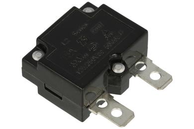 Over current breaker; bimetallic; L2-15A; 15A; 250V AC; 1 way; panel mounted; 6,3mm connectors
