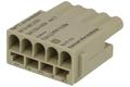 Plug; Han DD; 09140052701; 5 ways; polycarbonate; straight; for cable; crimped; 16A; 230V; white; Harting; RoHS