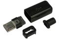 Plug; microUSB B; A-W-microUSBB; USB 2.0; black; for cable; straight; solder; copper alloy; RoHS