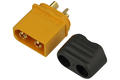Plug; DC power; XT60H-M; 2 ways; straight; with a cap; yellow; solder; 60A; 500V; polyamide (PA)