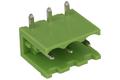 Terminal block; XY2500R-A-03P; 3 ways; R=5,00mm; 8,1mm; 12A; 300V; through hole; angled 90°; open; green; Xinya; RoHS