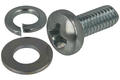 Screw; A-WPP-M4; M4; 10mm; 12mm; cylindrical; philips (+); galvanised steel; spring washer; flat washer
