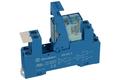 Relay socket; F95.85.3.SPA; panel mounted; DIN rail type; blue; with clamp; Finder; RoHS; Compatible with relays: 40.52; 40.61