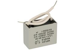 Kondensator; polipropylenowy; silnikowy (rozruchowy); MKSP; 1uF; 400V; I1250V510K-C; 15x24,5x31,5mm; z przewodami; Miflex; RoHS