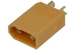 Plug; DC power; XT30A-M; 2 ways; straight; yellow; solder; 30A; 500V; polyamide (PA)