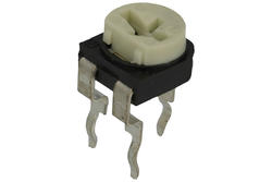 Potentiometer; mounting; horizontal; single turn; RM-p2,5x5-104; 100kohm; linear; 30%; 0,1W; through-hole (THT); carbon film; RM065; RoHS