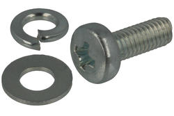 Screw; A-WPP-M3; M3; 8mm; 10mm; cylindrical; philips (+); galvanised steel; spring washer; flat washer