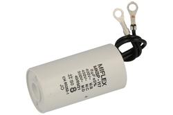 Capacitor; motor; I170V580J-G2; MKSP; 8uF; 400V AC; fi 30x56mm; with cables; Miflex; RoHS