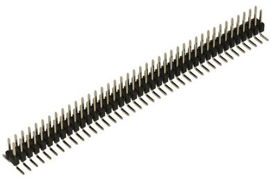 Piny (wtyk); kołkowe; PLD80T-11; 2,54mm; czarny; 2x40; proste; dwurzędowe w odstępie 11mm; 2,5mm; 0,8/6mm; powierzchniowy (SMD); złocone; RoHS
