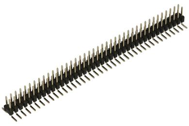 Pin header; pin; PLD80T-11; 2,54mm; black; 2x40; straight; double-row spacing 11mm; 2,5mm; 0,8/6mm; surface mount; gold plated; RoHS Pin header; pin; PLD80T-11; 2,54mm; black; 2x40; straight; double-row spacing 11mm; 2,5mm; 0,8/6mm; surface mount; gold plated; RoHS
