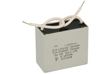 Capacitor; polypropylene; motor; I250V540J-C; MKSP; 4uF; 400V; 21x38x42,1mm; with cables; Miflex; RoHS