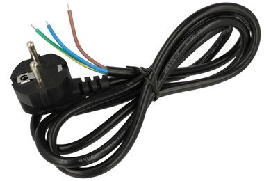 Cable; power supply; AK-OT-01A; wires; CEE 7/7 angled plug; 1,5m; black; 3 cores; 0,50mm2; Akyga; PVC; round; stranded; CCA; RoHS
