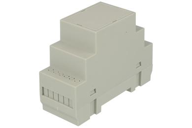 Enclosure; DIN rail mounting; Z106J; ABS; 35mm; 90mm; 65mm; light gray; 2 modules; Kradex; RoHS; black hitch 1 pc; UL94-V0