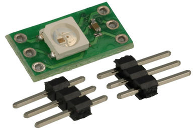 Moduł rozszerzeniowy; dioda RGB; WS2812B; 3,5÷5,3V; kołkowe; 4 kolory; możliwość mieszania barw