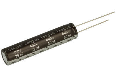 Capacitor; electrolytic; 39uF; 400V; RTXZ; RTXZ2G390M1045; fi 10x45mm; 5mm; through-hole (THT); bulk; Leaguer; RoHS