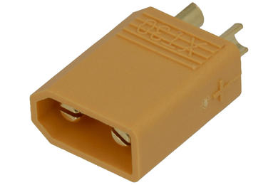 Plug; DC power; XT30A-M; 2 ways; straight; yellow; solder; 30A; 500V; polyamide (PA)