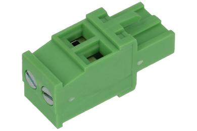 Terminal block; 2EGTKA-5.08-02P; 2 ways; R=5,08mm; 25,8mm; 12A; 300V; for cable; straight; round hole; slot screw; screw; horizontal; 2,5mm2; green; Golten; RoHS