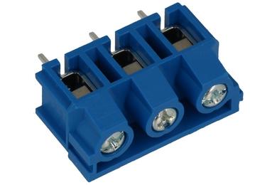 Terminal block; DG365-7.5-03P; 3 ways; R=7,50mm; 12,7mm; 15A; 300V; through hole; straight; square hole; slot screw; screw; horizontal; 2,5mm2; blue; Degson; RoHS