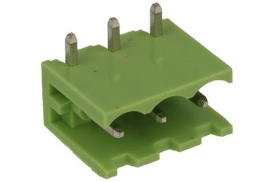 Terminal block; XY2500R-C-03P; 3 ways; R=5,08mm; 8,4mm; 12A; 300V; through hole; angled 90°; open; green; Xinya; RoHS