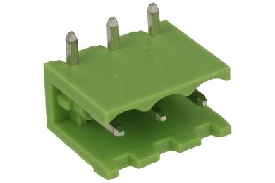 Terminal block; XY2500R-A-03P; 3 ways; R=5,00mm; 8,1mm; 12A; 300V; through hole; angled 90°; open; green; Xinya; RoHS