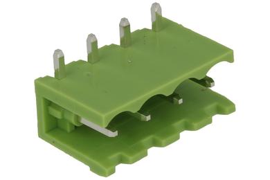 Terminal block; XY2500R-C-04P; 4 ways; R=5,08mm; 8,4mm; 12A; 300V; through hole; angled 90°; open; green; Xinya; RoHS