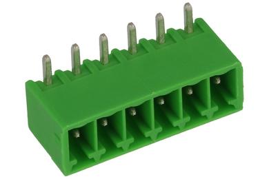 Terminal block; STL1550/6-GH; 6 ways; R=3,50mm; 7mm; 8A; 300V; through hole; angled 90°; closed; green; PTR Messtechnik; RoHS