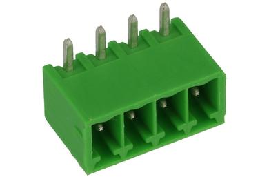 Terminal block; STL1550/4-GH; 4 ways; R=3,50mm; 7mm; 8A; 300V; through hole; angled 90°; closed; green; PTR Messtechnik; RoHS