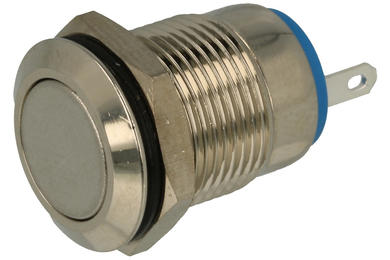 Przełącznik; przyciskowy; PBW-12B; OFF-(ON); 1 tor; bez podświetlenia; monostabilny; na panel; 2A; 250V AC; 12mm