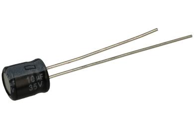 Capacitor; mini; electrolytic; 10uF; 35V; S5; S5035M0010B2F-0505; diam.5x5mm; 2mm; through-hole (THT); bulk; Yageo; RoHS