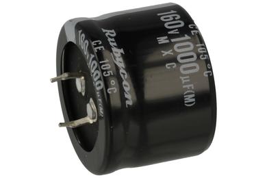 Kondensator; elektrolityczny; SNAP-IN; 1000uF; 160V; MXC; 160MXC1000M35X25; 20%; fi 35x25mm; 10mm; przewlekany (THT); luzem; -40...+105°C; 3000h; Rubycon