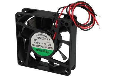 Wentylator; EE70201S1-000U-A99; 70x70x20mm; ślizgowe; 12V; DC; 1,62W; 49,27m3/h; 33dB; 135mA; 3200RPM; 2 przewody; Sunon; RoHS; 4,5÷13,8V; 300mm