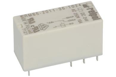 Przekaźnik; elektromagnetyczny miniaturowy; RM85-2011-35-1024; 24V; DC; 1 styk przełączny; 16A; 250V AC; 16A; 24V DC; do druku (PCB); do gniazda; Relpol; RoHS