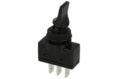 Switch; toggle; ASW14-102; 2*1; ON-ON; 1 way; 2 positions; bistable; na panel; 6,3x0,8mm connectors; 20A; 12V DC; black; 28mm