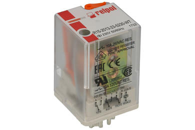 Relay; electromagnetic industrial; R15-2013-23-5230 WT; 230V; AC; 3PDT; 10A; for socket; Relpol; RoHS