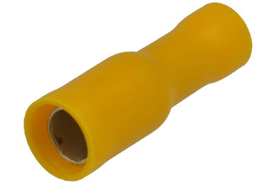 Connector; 5mm; ferrule female; whole insulated; KFOY5; yellow; straight; for cable; 4÷6mm2; crimped; 1 way
