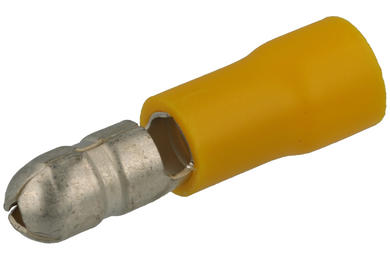 Connector; 5mm; ferrule male; insulated; KMOY5; yellow; straight; for cable; 4÷6mm2; crimped; 1 way