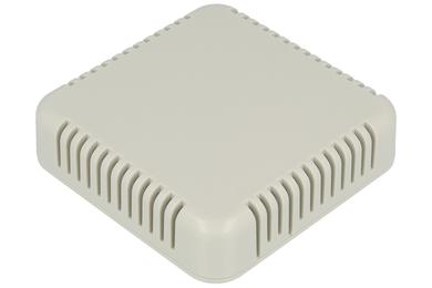 Enclosure; multipurpose; HM1551V4GY; ABS; 80mm; 80mm; 20mm; IP30; light gray; snap; venting holes; Hammond; RoHS; UL94-HB