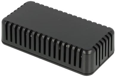 Enclosure; multipurpose; HM1551V2BK; ABS; 80mm; 40mm; 20mm; IP30; black; venting holes; snap; Hammond; RoHS; UL94-HB