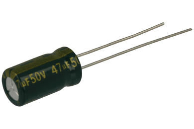Kondensator; niskoimpedancyjny; elektrolityczny; 47uF; 50V; WLR470M1HE11M; fi 6,3x11mm; 2,5mm; przewlekany (THT); luzem; Jamicon; RoHS