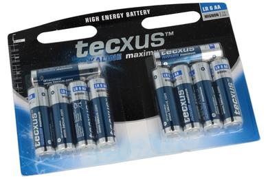 Bateria; alkaliczna; LR06 AA10; 1,5V; blister; fi 14,5x50,5mm; TECXUS; R6 AA