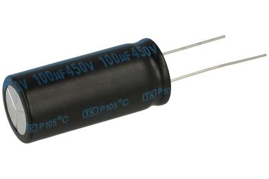 Kondensator; elektrolityczny; 100uF; 450V; TK; TKR101M2WL40M; fi 18x40mm; 7,5mm; przewlekany (THT); luzem; Jamicon; RoHS