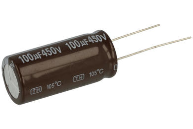 Kondensator; elektrolityczny; niskoimpedancyjny; 100uF; 450V; THR101M2WL40M; fi 18x40mm; 7,5mm; przewlekany (THT); luzem; Jamicon; RoHS