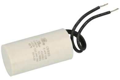 Kondensator; do lamp wyładowczych; CBB80; 6uF; 400V; 10%; fi 30x60mm; z przewodami; -25...+85°C; S-cap; RoHS