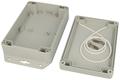 Enclosure; multipurpose; ZP150.100.45UJH TM; ABS; 100mm; 150mm; 45mm; IP65; light gray; mounting brackets; with brass bushing; Kradex; RoHS