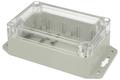 Enclosure; multipurpose; Z128UJp TM; ABS / PC; 105mm; 70mm; 40mm; light gray; transparent lid; mounting brackets; with brass bushing; Kradex; RoHS