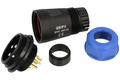 Plug; SP2911/P4II-1N; 4 ways; straight; solder; 4,0mm2; 13-16mm; SP29; for cable; 30mm; screwed; nylon66; blue & black; IP68; 25A; 500V; Weipu; RoHS