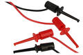 Test leads; R8-39; 2x hook; hook; 0,6m; PVC; 1mm2; black & red; 300mA; 30V; brass; SCI