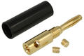 Banana plug; 4mm; 25.405.2; black; 47mm; pluggable (4mm banana socket); 24A; 60V; gold plated brass; ABS; Amass; RoHS